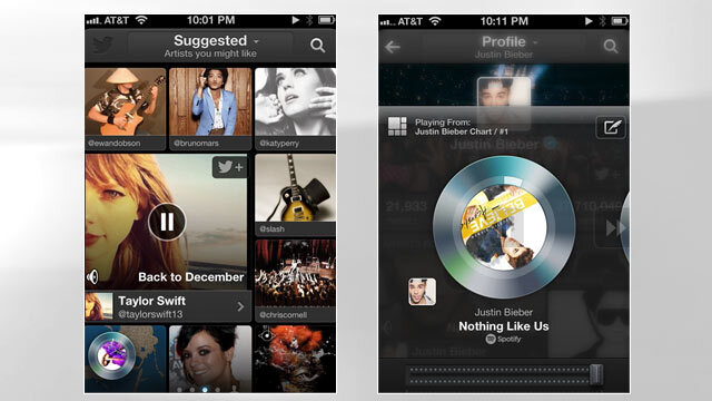 Twitter Music, une application iOS et un service web lancés aujourd'hui