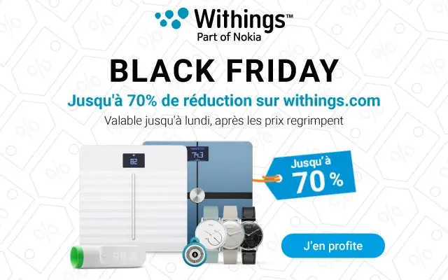 Encore quelques heures avec (jusqu'à) 70% de réduction sur les produits Withings !