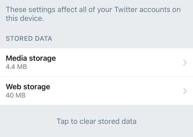 Une nouvelle option pour vider les caches de Twitter sur iOS