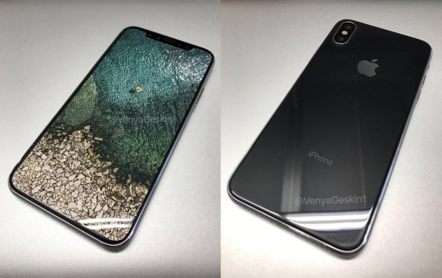 iPhone 8 : le très grand écran allumé sur une maquette 3D