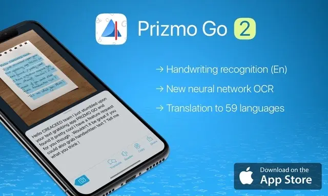 Prizmo Go passe la seconde :  abonnement, traduction dans 59 langues et écriture manuscrite