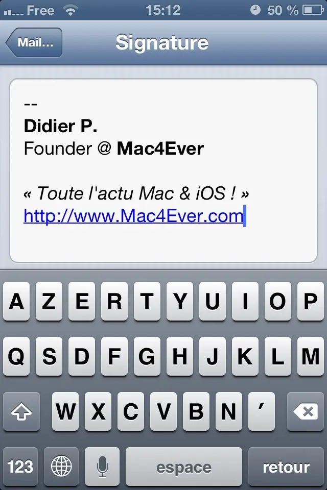 Astuce : comment insérer une signature HTML sur iPhone ?