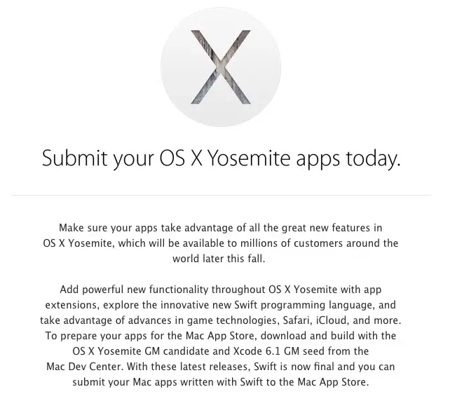 Apple accepte désormais les applications pour Yosemite sur le Mac App Store