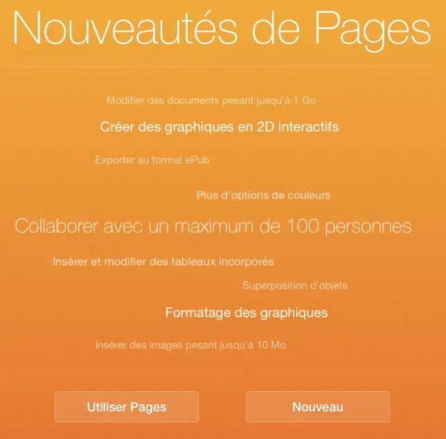 Apple propose de nouvelles options pour iWork sur iCloud