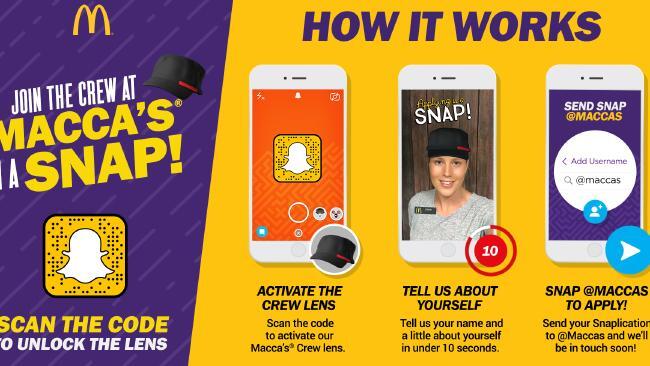 En Australie, McDonald's recrute sur Snapchat