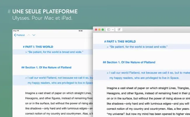 L'éditeur de texte Ulysses débarque sur iPad et reçoit une mise à jour sur Mac