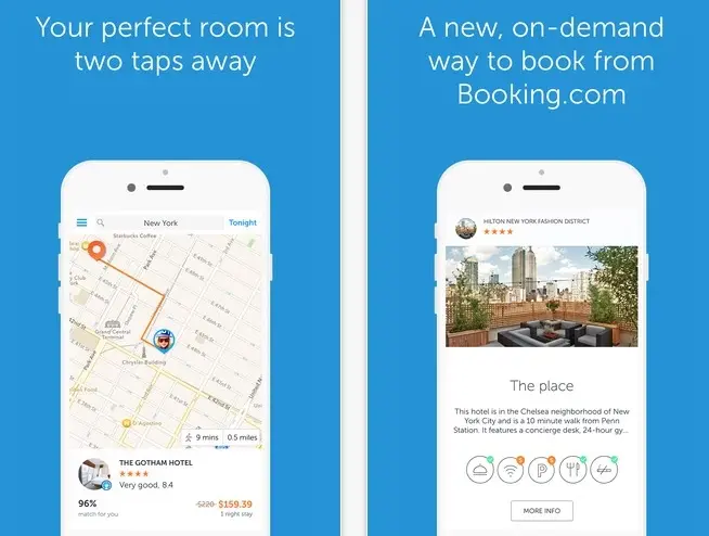 Booking se lance dans la réservation immédiate de chambres avec une nouvelle app