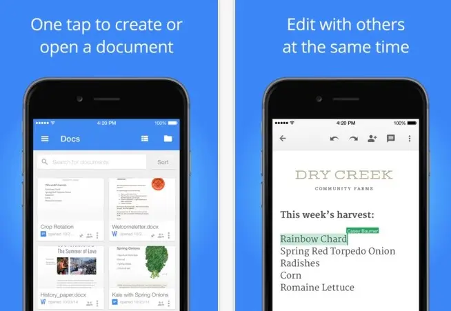 Productivité : Google met à jour Documents, Slides et Feuilles de calcul sur iOS