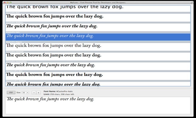MyFonts visualise et imprime vos polices de caractères gratuitement sur Mac
