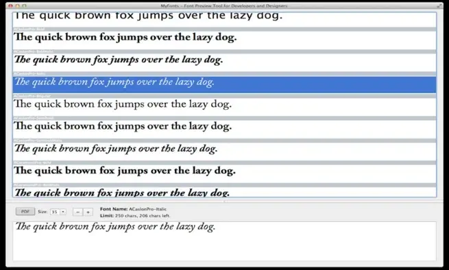 MyFonts visualise et imprime vos polices de caractères gratuitement sur Mac