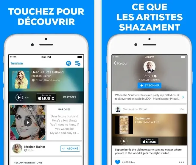 Shazam reconnaît les chansons plus rapidement en version 9.2