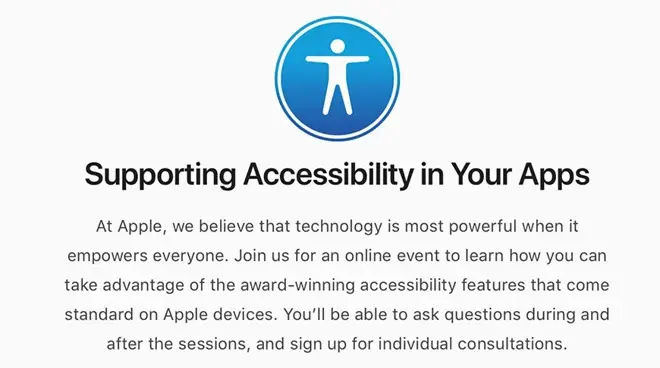 WWDC : un évènement sur l'accessibilité en approche pour les développeurs (jeudi)