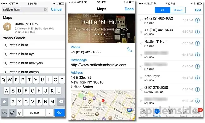 iOS 8 : les infos utiles de Plans désormais conservées et réutilisées