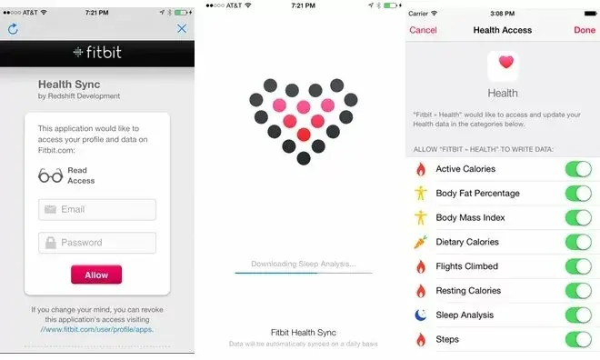 Le transfert des données entre Fitbit et l'app Santé d'iOS coûte 89 centimes