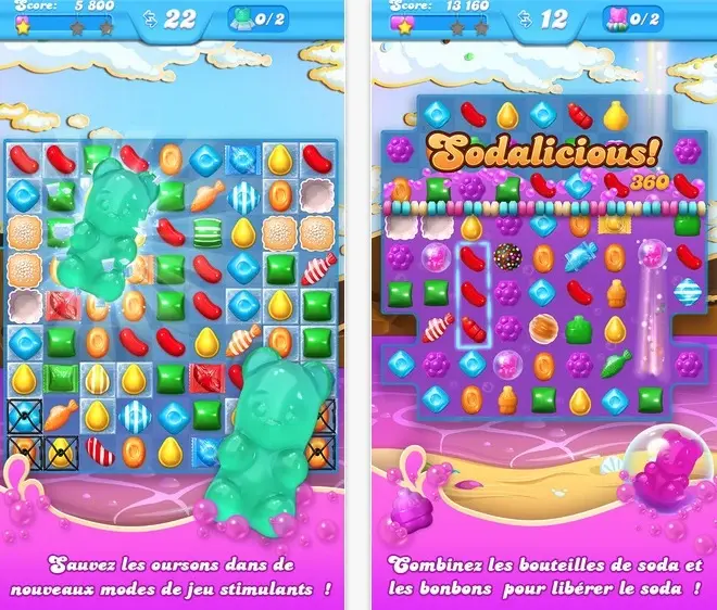 Candy Crush Soda Saga est disponible gratuitement sur l'App Store