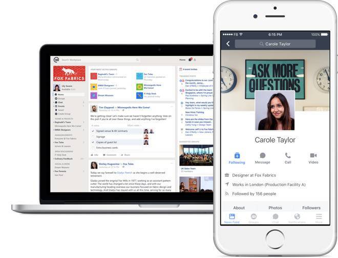 Workplace, la messagerie professionnelle de Facebook (qui ressemble à Slack)