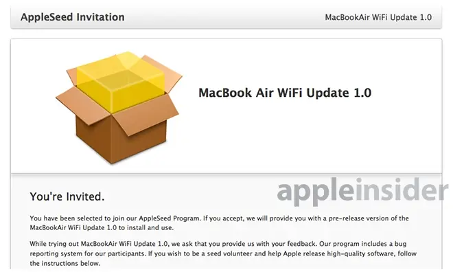 Apple invite certains possesseurs de MBA Haswell à tester un correctif Wi-Fi