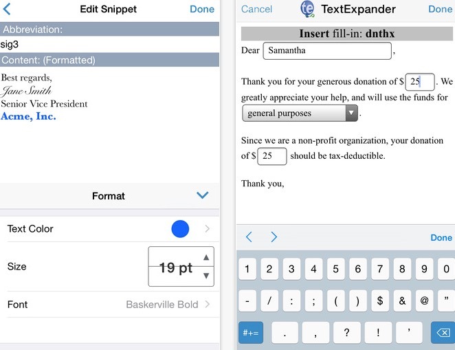 TextExpander est en super promo' sur l'App Store