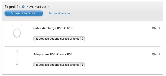 Apple commence à expédier les accessoires USB C du nouveau MacBook
