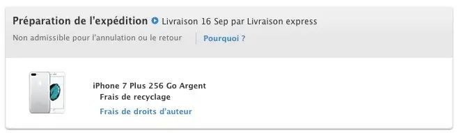iPhone  7 : les commandes européennes "en préparation de l'expédition"