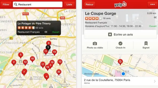 Yelp facilite le partage de photos et ajoute le RSVP sur mobile