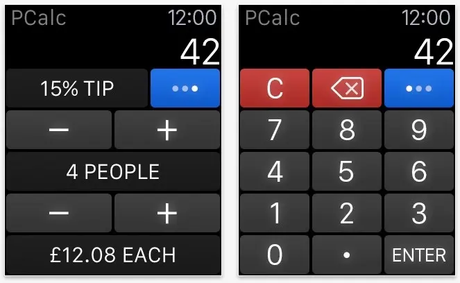 Enfin une calculette sur l'Apple Watch ! (grâce à PCalc)