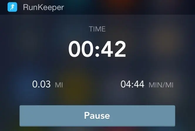 RunKeeper ajoute un widget "aujourd'hui" au centre de notification d'iOS 8