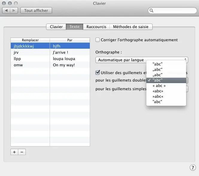 Astuce Mavericks : retrouver l'affichage des guillemets droits ("") dans les textes