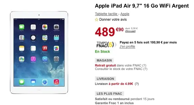 La Fnac ouvre les commandes de l'iPad Air !