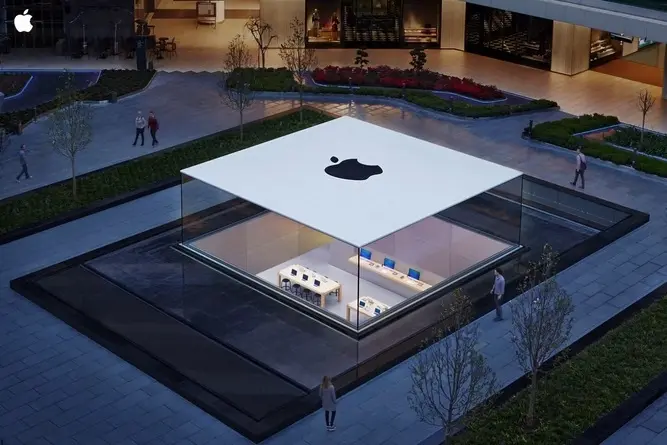 Il a fière allure l'Apple Store d'Istanbul surmonté de sa structure en verre