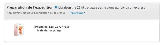 Les commandes d'iPhone 6s se "préparent à l'expédition"