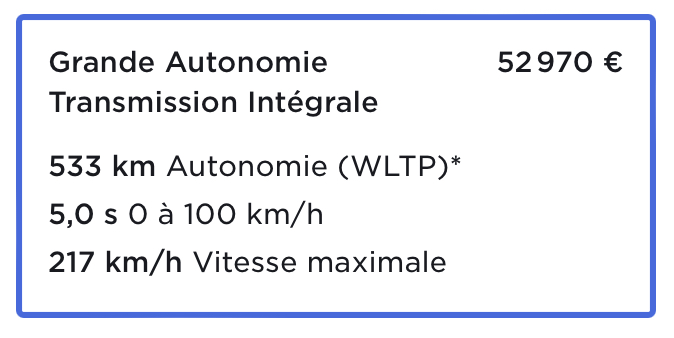 Un nouveau Tesla Model Y avec 600Km d'autonomie, mais pas en France !