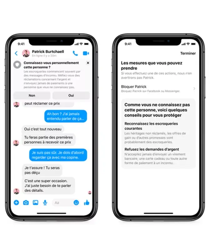 Messenger : de nouvelles fonctions de sécurité contre les spams et les escroqueries