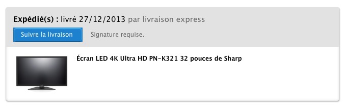 L'écran 4k de Sharp (qui accompagne les Mac Pro) est déjà expédié