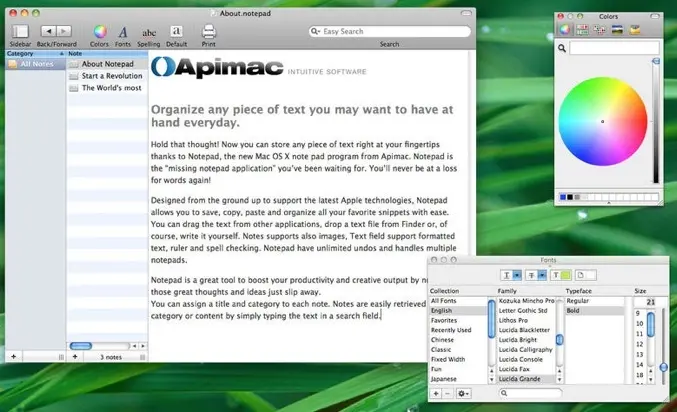 Le Notepad d'Apimac gratuit pour nos machines pommées