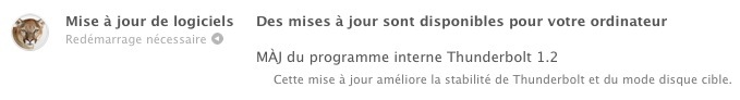 Mise à jour Thunderbolt pour les Mac... Thunderbolt