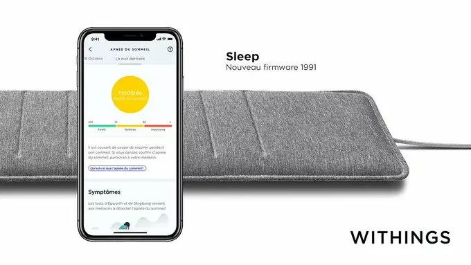 Withings : un nouveau firmware permet au Sleep de détecter l'apnée du sommeil