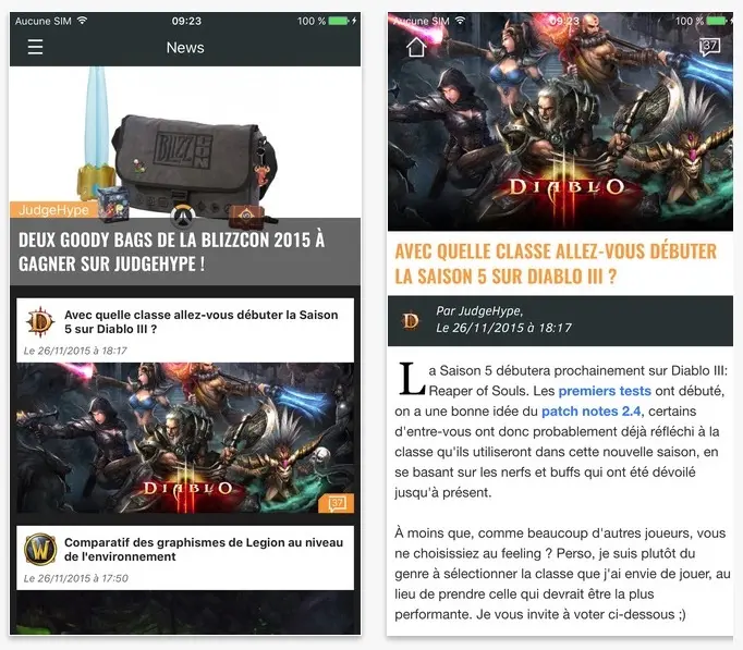 Fan des jeux Blizzard ? JudgeHype sort son application iOS