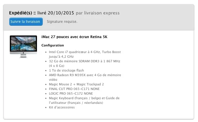 Les iMac Retina "avec options" commencent à être expédiés