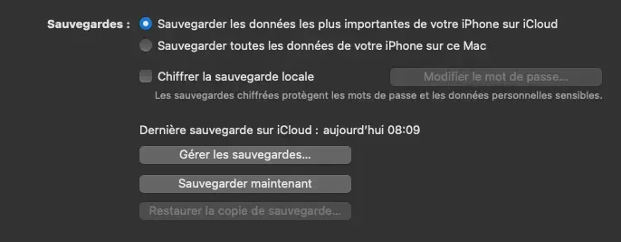 Comment sauvegarder un iPhone avant le passage à iOS 16