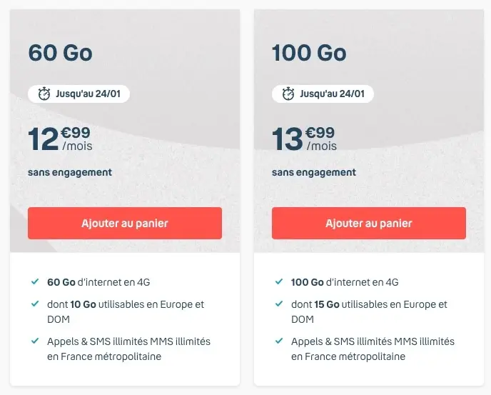 Bons plans opérateurs : des offres sans engagement à partir de 10,99€ (de 70 à 150Go)