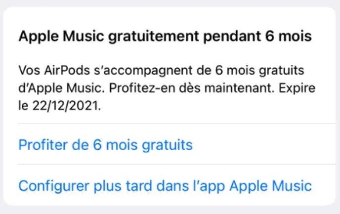 6 mois d'Apple Music offerts pour les possesseurs d'AirPods et de produits Beats