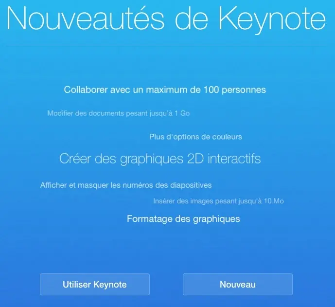 Apple propose de nouvelles options pour iWork sur iCloud