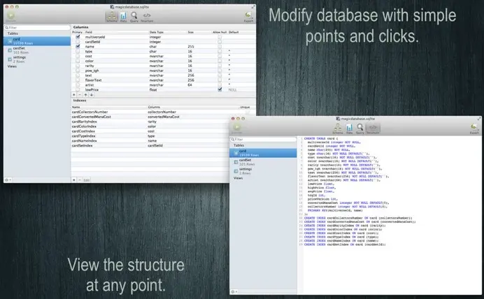 Le gestionnaire SQLite Professional gratuit pour Mac