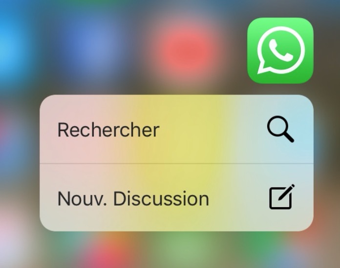 3D Touch : WhatsApp adopte des raccourcis Peek & Pop