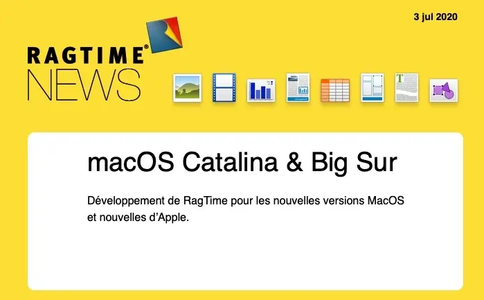 RagTime devrait être compatible avec Big Sur cet automne