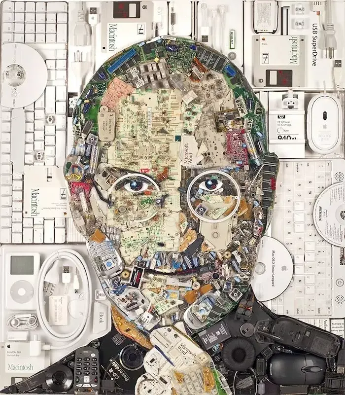 L'image du jour : un portrait de Steve Jobs fait de bric et de broc électronique