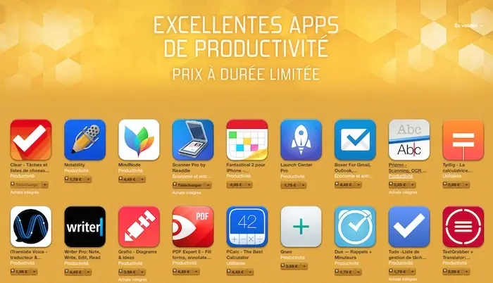 Bon Plan : 20 apps de productivité en promo sur l'App Store iOS