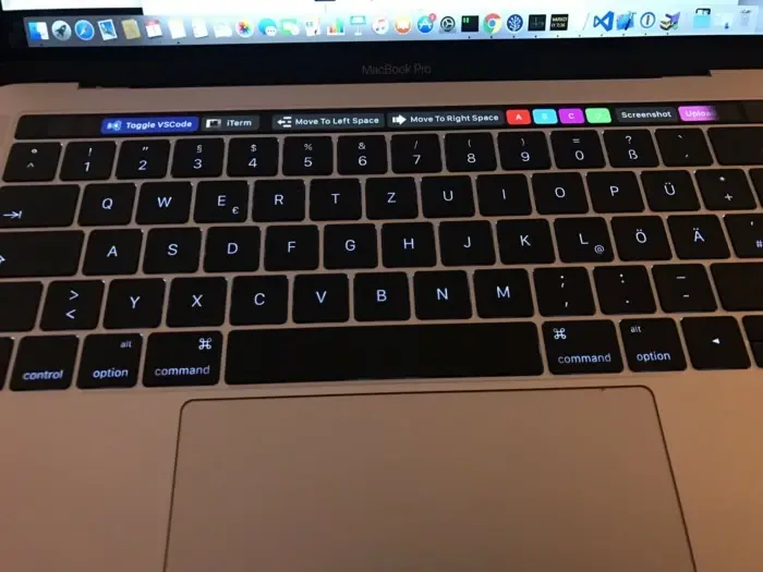 Luminar et BetterTouchTool affichent des raccourcis sur la Touch Bar des MacBook Pro