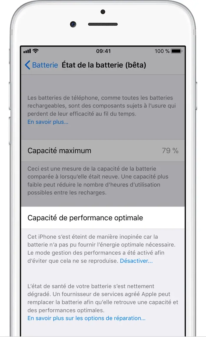 iOS 11.3  intègre la gestion avancée de la batterie (captures) MAJ